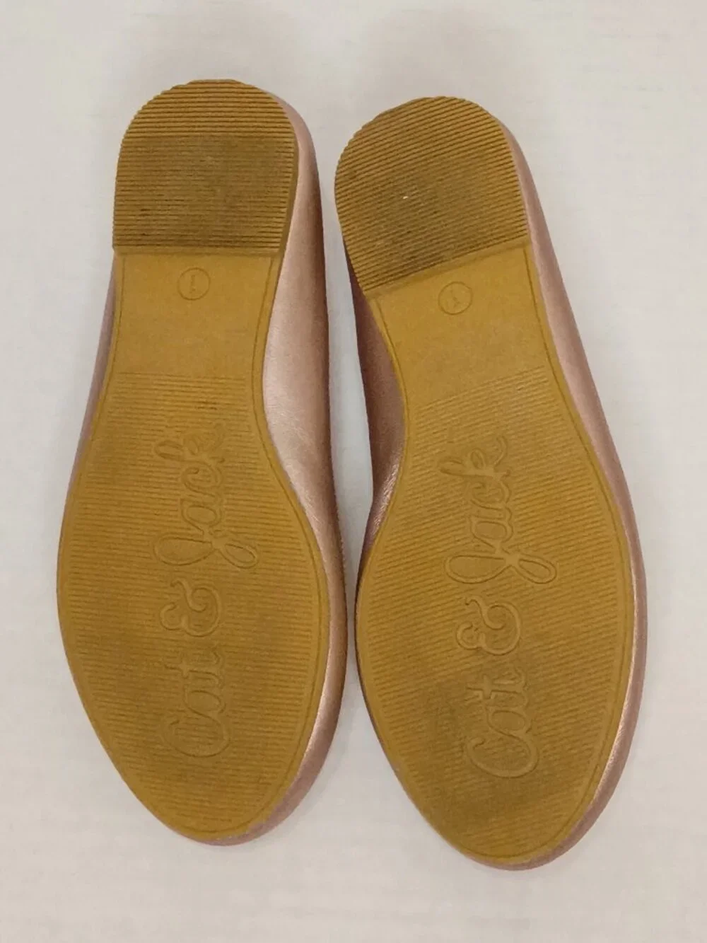 Cat & Jack Girls Rose Gold Ballet Flats Size 1 Youth